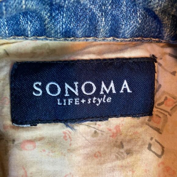Sonoma Upcycled Lace Up Back Craft Jean Jacket - Picture 12 of 16